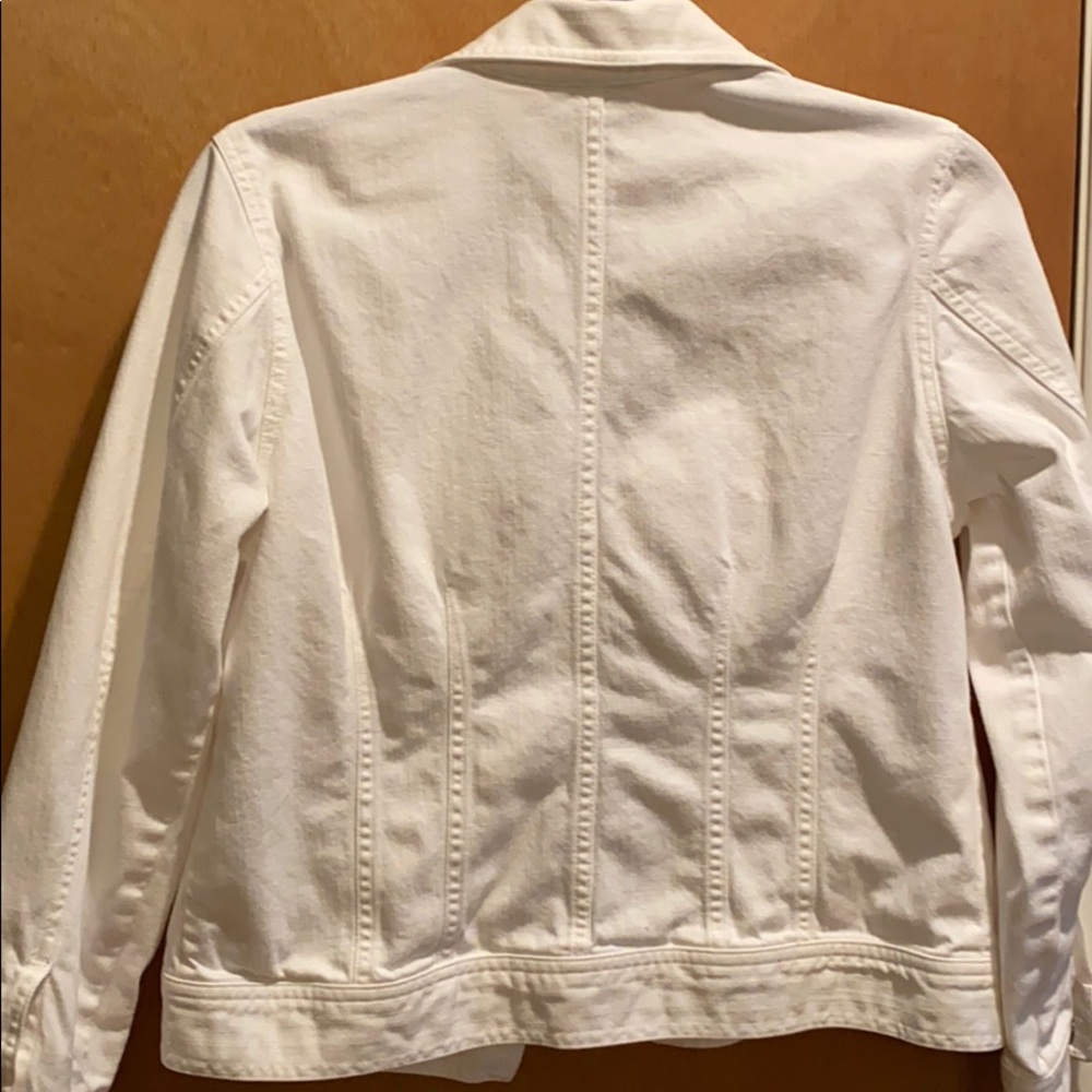 Jean jacket white Med Liz Claiborne EUC - Picture 4 of 4